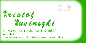 kristof musinszki business card